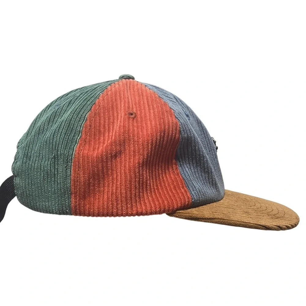 Icecream BBC Corduroy Colorblock Strapback Hat Multi Color Cones and Bones Pin